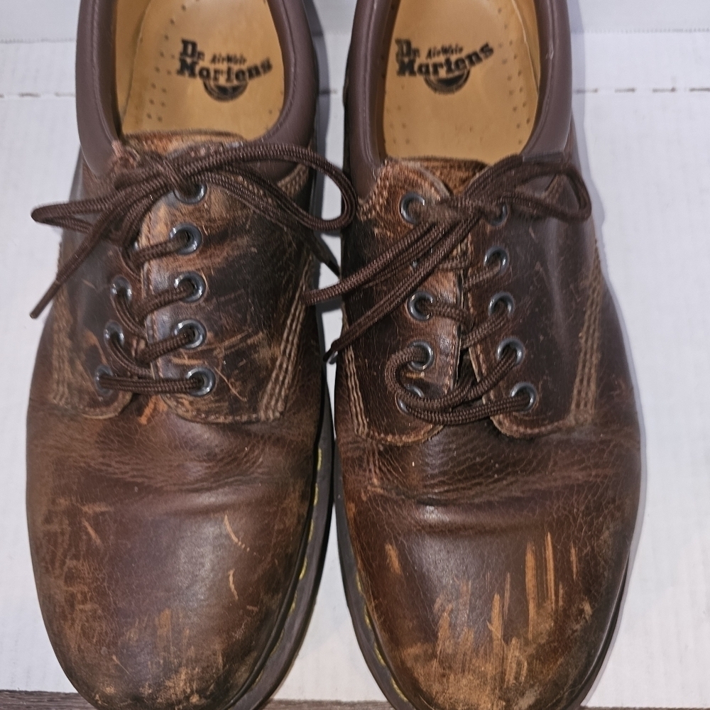 Dr. Martens Mens AirWear Oxford Brown SZ 12M Shoes Leathet Upper - Picture 1 of 11